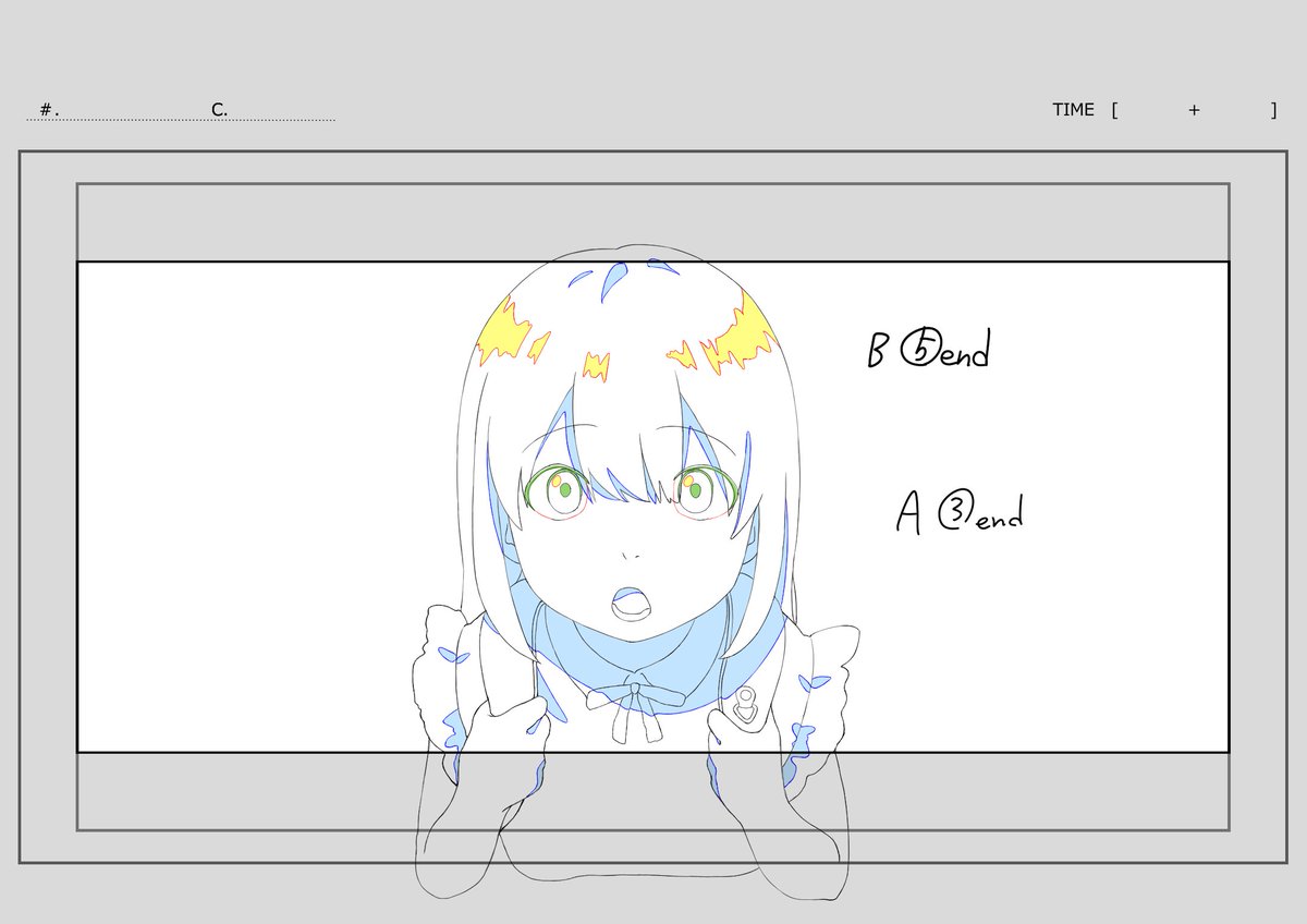 ③ UN-GO 直筆レイアウト2枚 (検索用 原画 設定資料 動画) TVアニメと同じ画面比率が16:9の作品制作をこれまで学んできましたが