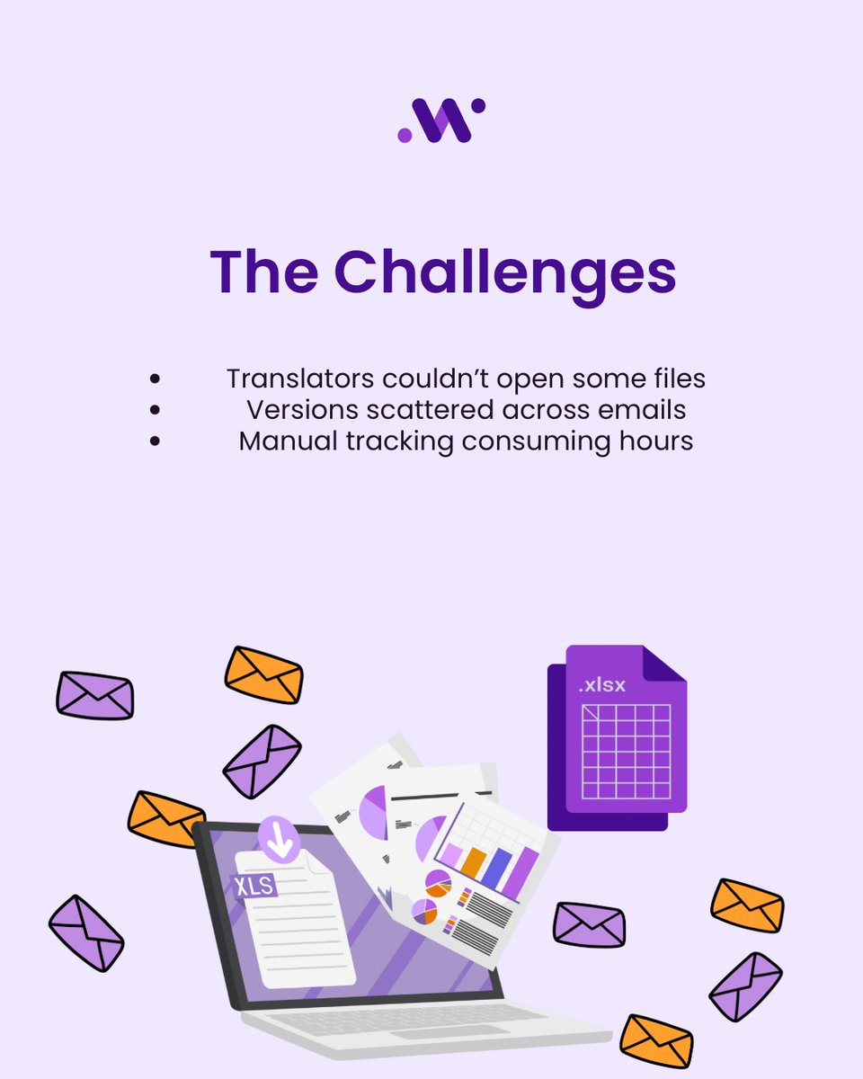 awtomated's tweet image. Meet Julia, a PM at a mid-sized LSP.
100+ files. 15 languages. Tight deadlines. Chaos.
With Awtomated, file formats, updates & deadlines are managed automatically - no more spreadsheets, no more stress
Translation projects, simplified. awtomated.com
#TMS #fileformat