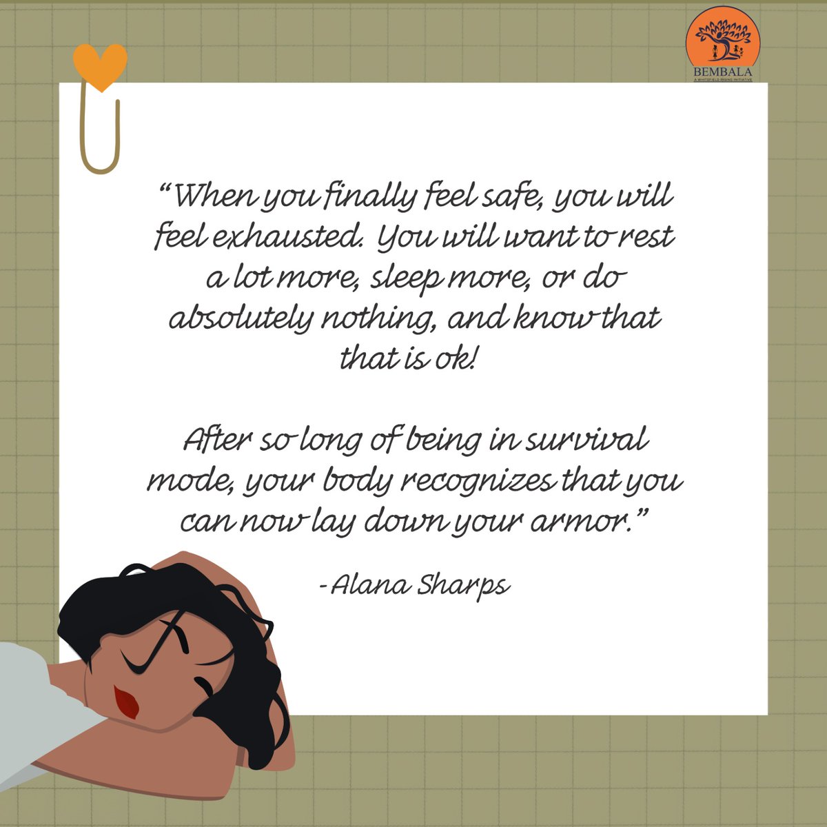 After spending so much time in survival mode, your body begins to understand that it can finally lower its defenses. This release of tension is a sign of healing, not weakness.
 Reach us at 99806 60548 or 1800 103 9548 for free and confidential emotional support.