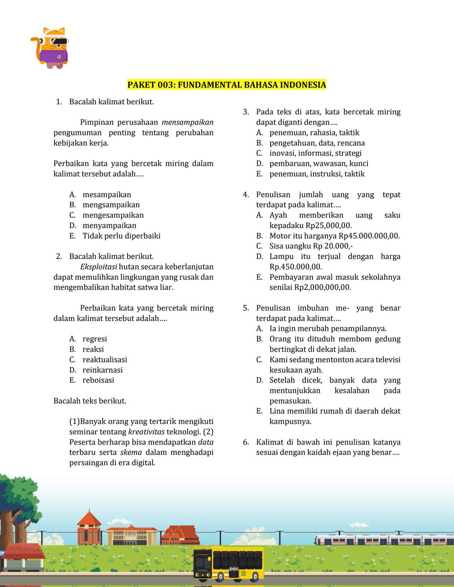 setolobelly's tweet photo. 🔎 Latsol &amp; Pembahasan 
🌟 Fundamental Bahasa Indonesia 

cr: Alternatifa 
#snbt #utbk2026

channel belajar: https://t.co/MUoJfyi7EP https://t.co/pn6hq9nzWS