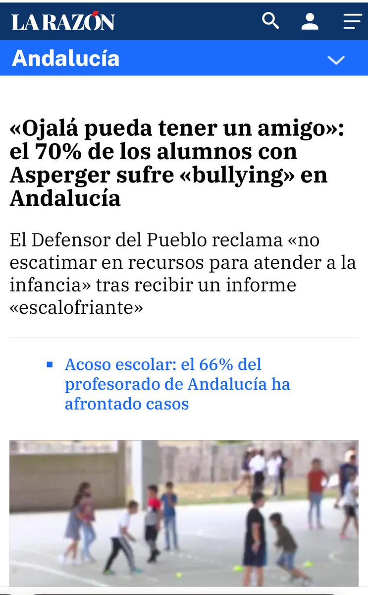Los medios se hacen eco de la presentación del estudio "La violencia escolar en niños/as y adolescentes con diagnóstico de Trastorno Espectro Autista nivel 1"

larazon.es/andalucia/ojal…