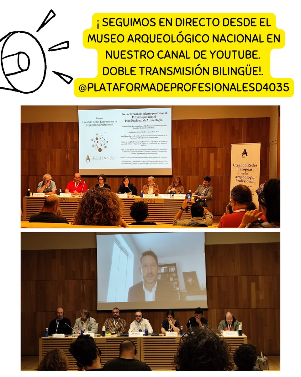 ¡Seguimos emitiendo en directo en nuestro canal de Youtube (@plataformadeprofesionalesd4035) desde el Museo Arqueológico Nacional de España!. 

#CreandoRedesEuropeasArqueologíaProfesional #CREAP  #arqueología #MAN #MinisterioDeCultura #archaeology #cultura #patrimonio