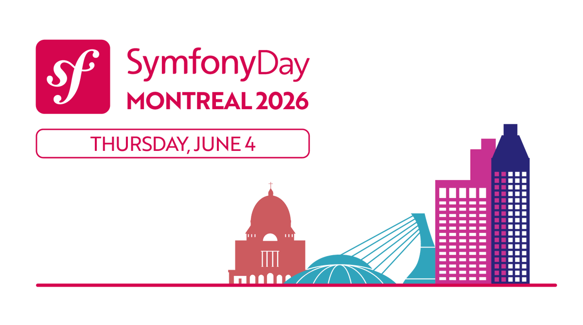 symfony_live's tweet image. 🚀 Exciting news! #SymfonyDay Montreal is happening on June 4, 2026!
Join us for a day packed with inspiring talks, networking, and the amazing energy of the #Symfony community in Canada! 🍁
🎟️ Register now to secure your spot: live.symfony.com/2026-montreal/
📝 Call for Papers is OPEN