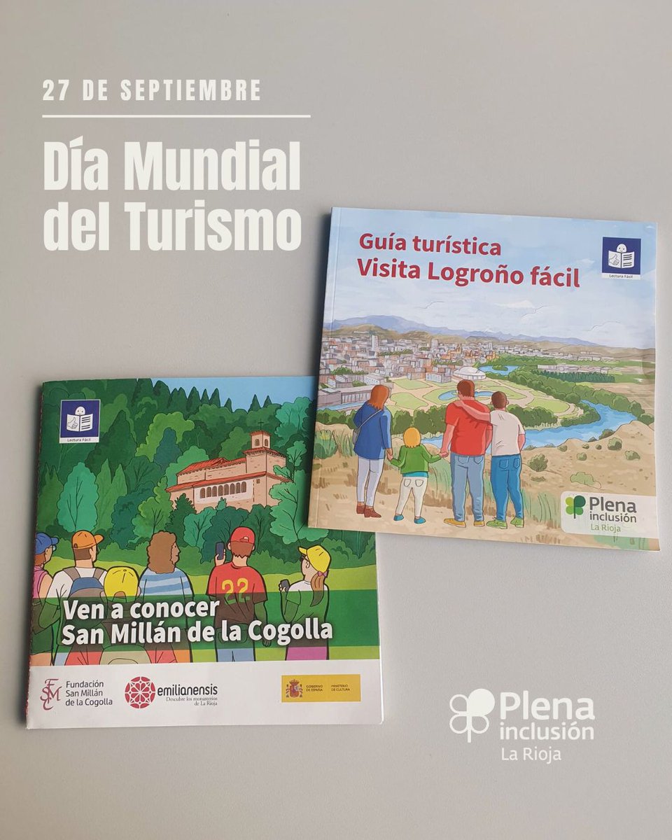 🧭En el #DíaMundialDelTurismo
recordamos la importancia 
de que el turismo 
sea para todas las personas.

Descubre nuestras 2 guías 
en #LecturaFácil 
para disfrutar de un #TurismoAccesible en:
📍Logroño: bit.ly/4mwHahb
📍San Millán de la Cogolla: bit.ly/3Kn0eB5