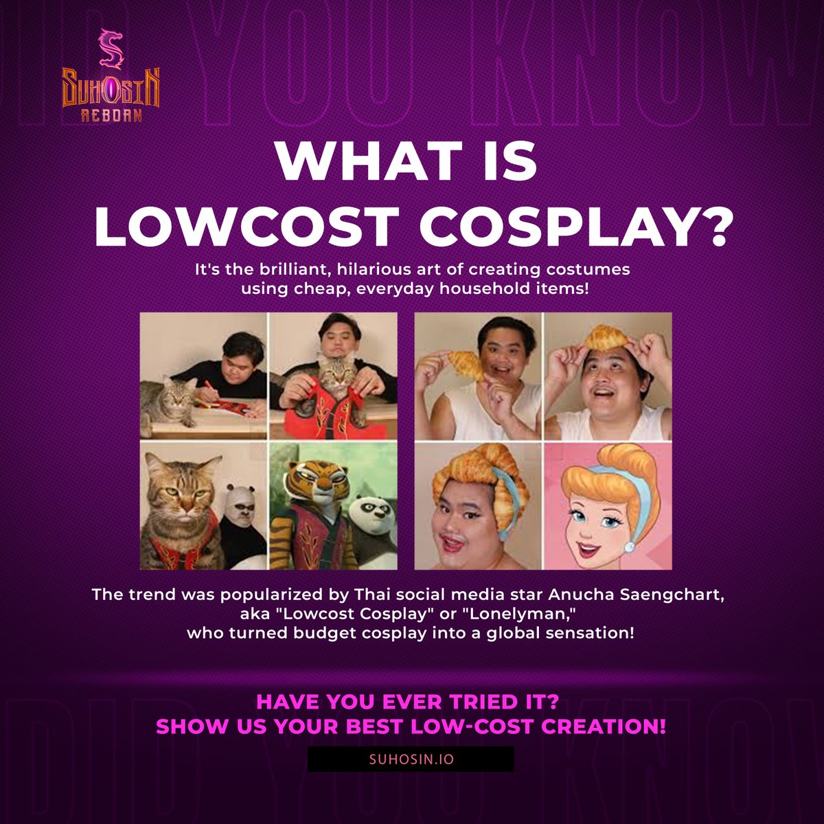 SuhosinReborn's tweet image. What&apos;s the wildest thing you&apos;ve used for a costume? 😅

 That&apos;s the magic of Lowcost Cosplay! 
Transforming ordinary items into extraordinary characters!

#BudgetCosplay #LowCostCosplay #CreativeFun #CosplayOnABudget