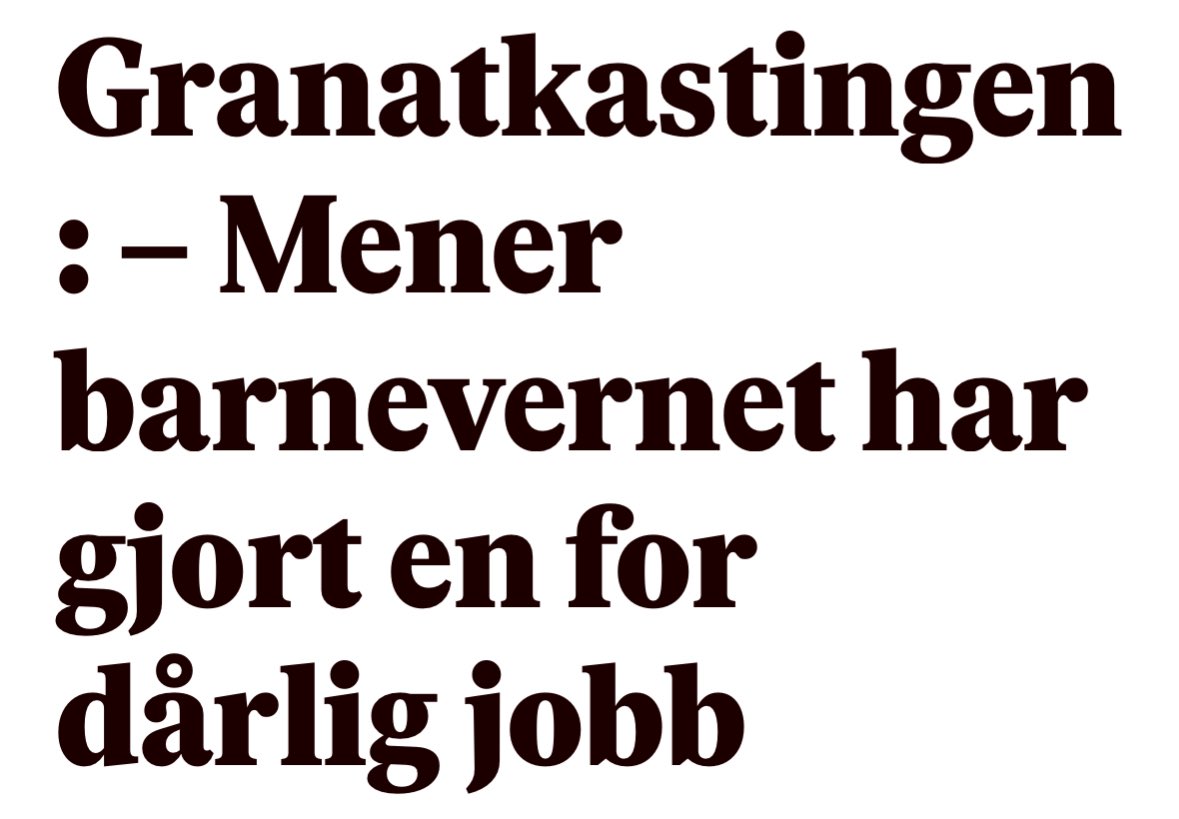 🚨 Når det 13 år gamle monsteret nærmest begår en krigserklæring mot Oslo ved å ty til granatvold, er det altså Barnevernet det skal skyldes på 😠