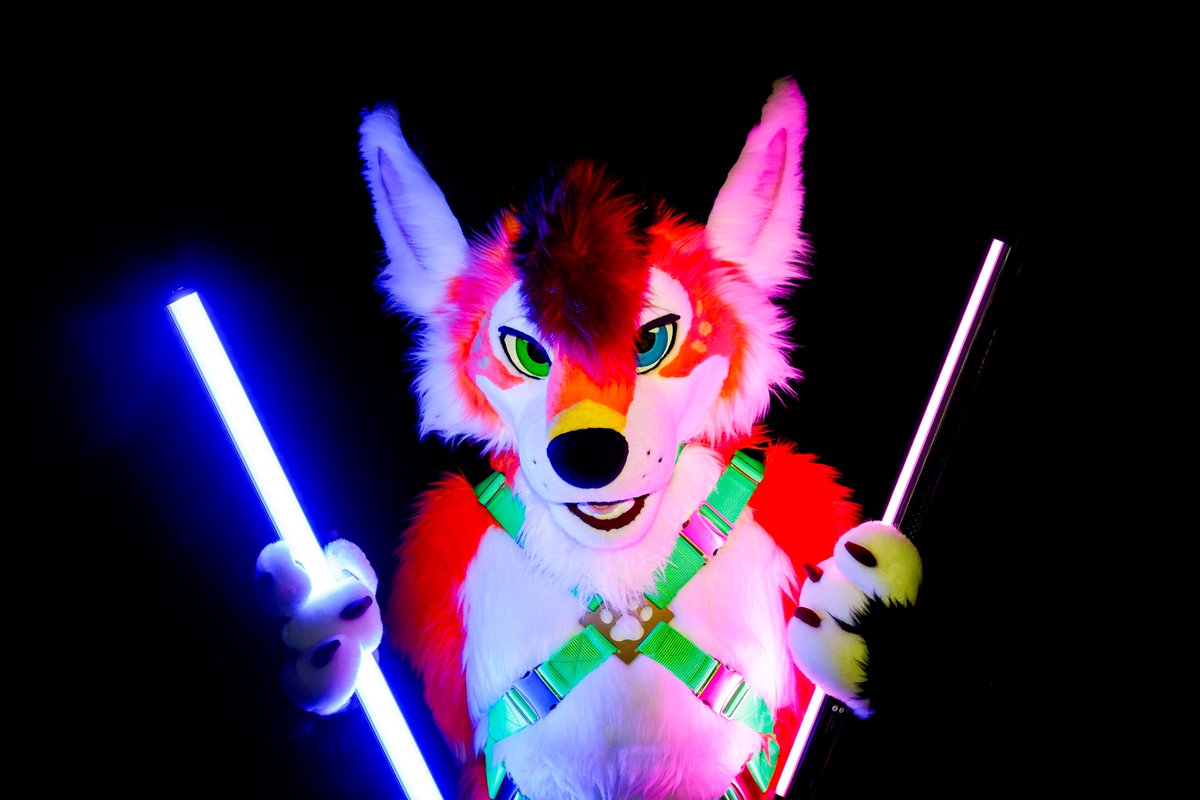 Just bringing the lights to the darkness 🤭
Happy #fursuitfriday! 

📸: <a href="/RhaeliThedragon/">Rhaeli</a>
⛓️: <a href="/Crunchycurl/">Crunchycurl</a> 

#furry #fursuit