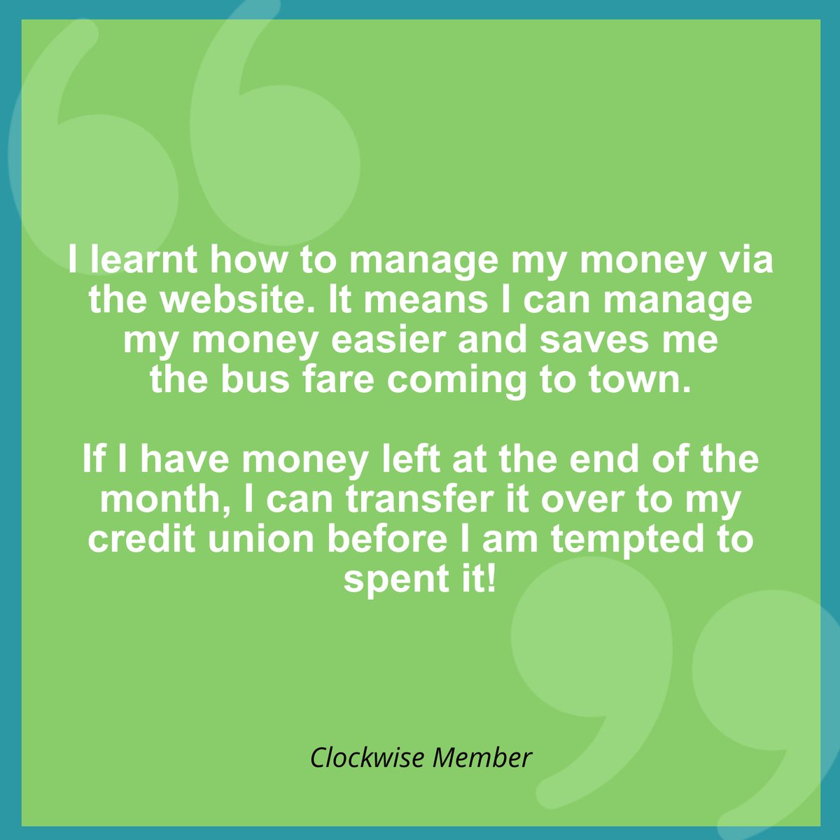 A member story for #UKSavingsWeek

Start your savings journey with Clockwise:
clockwise.coop/savings/
