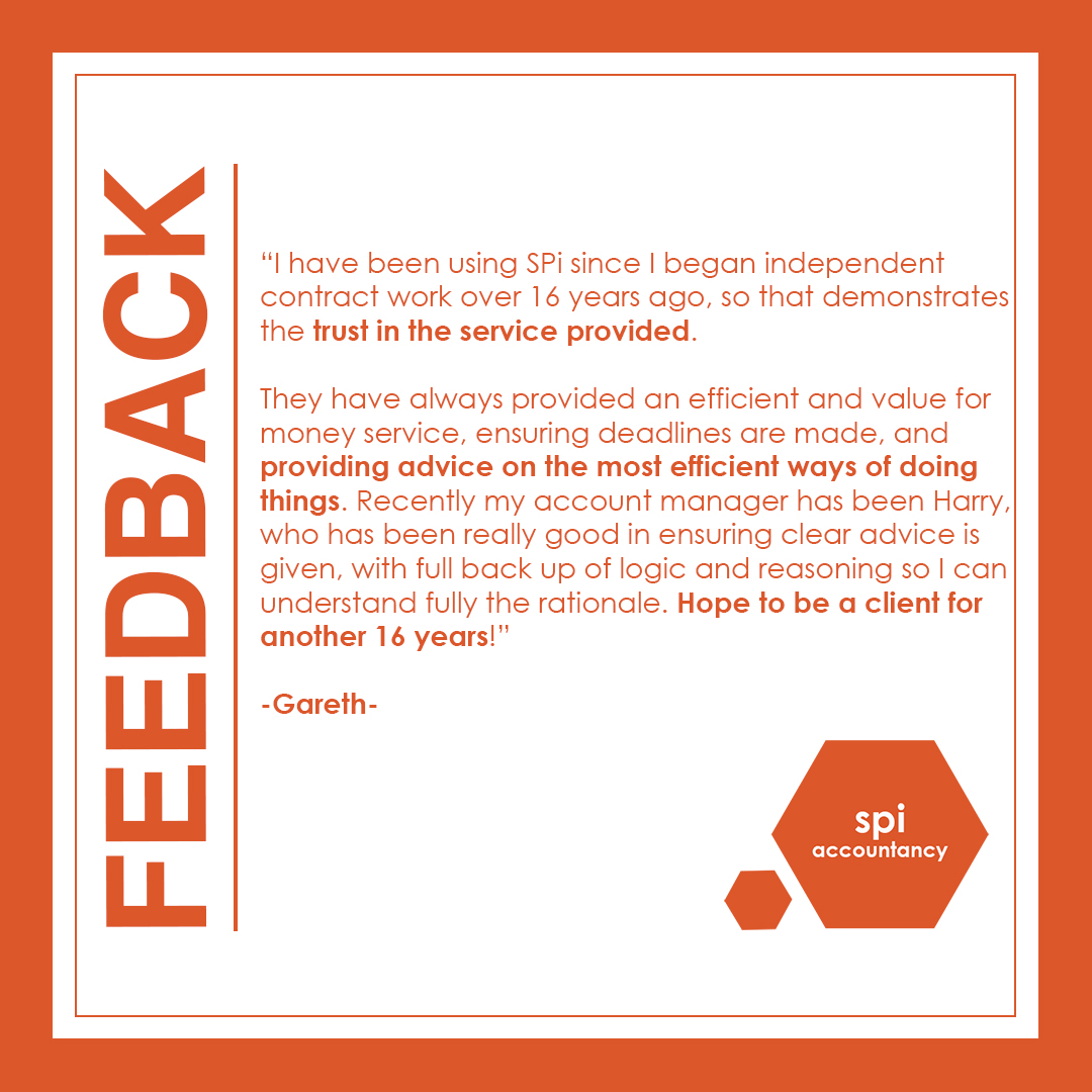 spiaccountancy's tweet image. Offering clear and efficient advice is key to giving our clients the right results. Great feedback this week from longtime client Gareth as we head into the weekend! ow.ly/PgOs50MpWQh #FeedbackFriday #FridayFeeling #AccountancySupport