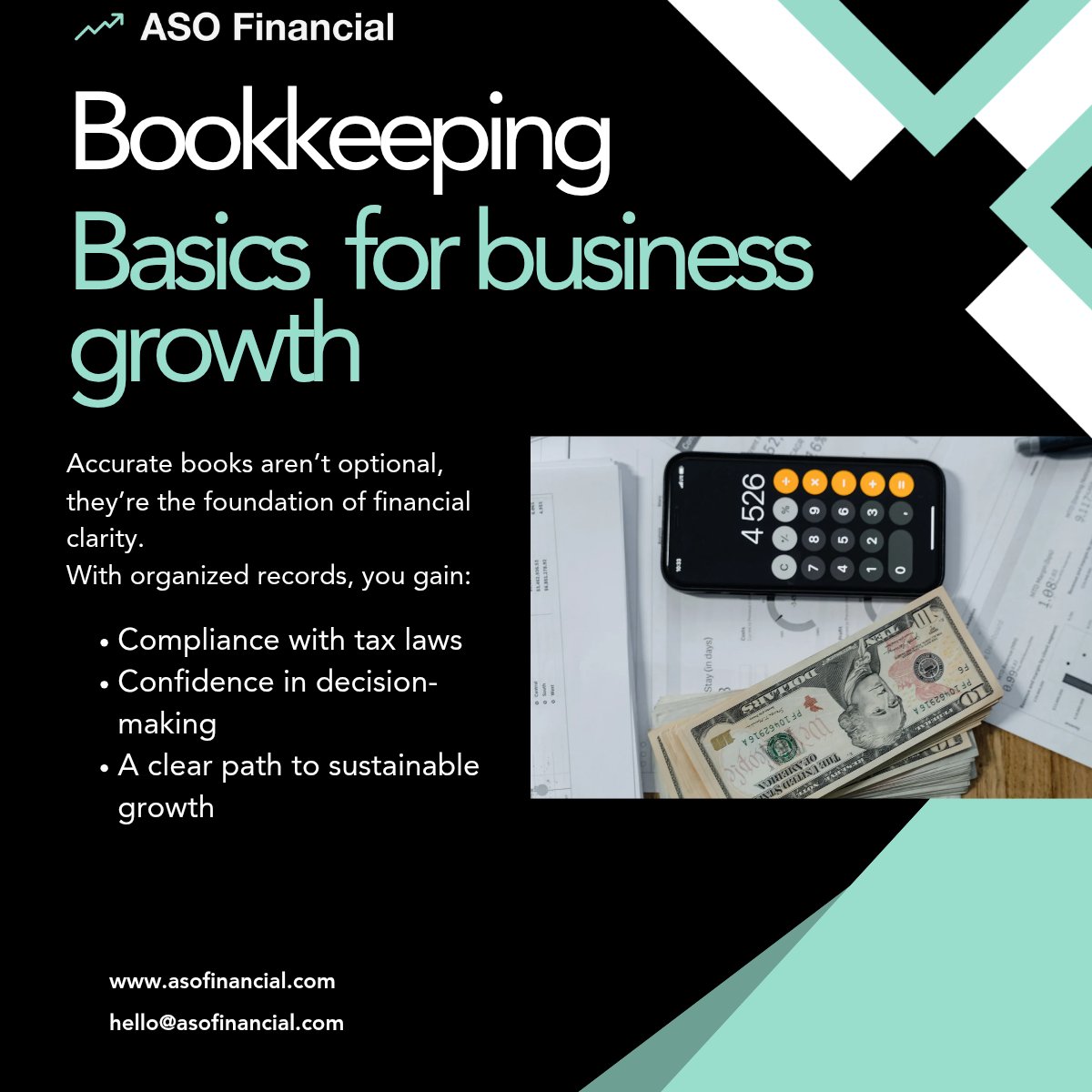 AsoFinancial's tweet image. Messy books = messy business decisions Bookkeeping is the GPS for your business finances. Stay compliant, stay confident, grow smarter.
📣 Webinar Oct 18: From Panic to Prepared 
👉 Register here: forms.cloud.microsoft/r/WzaRVYvJcJ

#BookkeepingBasics #ASOFinancial #SMBFinance #CashFlow #X