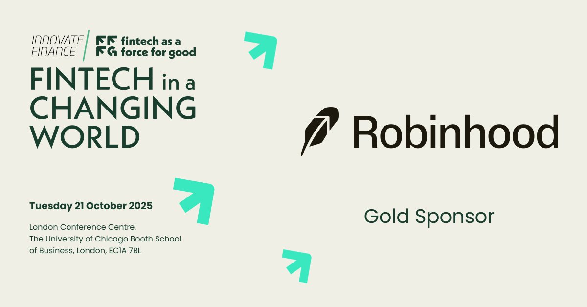 InnFin's tweet image. We are proud to announce @RobinhoodApp as the Gold Sponsor for #FinTechInAChangingWorld🥇👏 The forum is a part of Innovate #FinTechAsAForceForGood series. 
🗓️21/10/2025
📍 Hosted at @ChicagoBooth, London 🇬🇧 💂
Secure you spot today!
🎟️ hubs.ly/Q03KwJ0K0