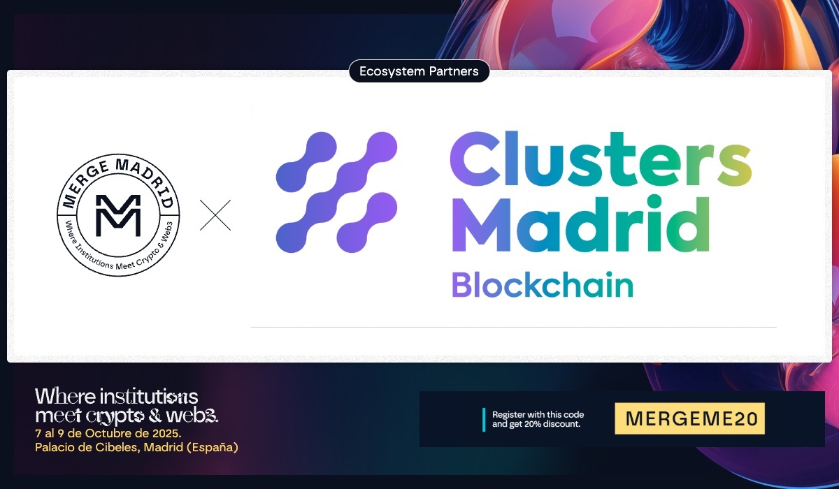 📣 ¡Nos vemos en MERGE Madrid!

Del 7 al 9 de octubre, el Clúster de Blockchain presentará 9 casos de uso desde el stand de la <a href="/ComunidadMadrid/">Comunidad de Madrid</a>.

🎟️ Si eres socio/a de los clústeres, usa el código MERGEME20 y consigue un 20 % de descuento:

👉 mmerge.io/es/merge-madri…