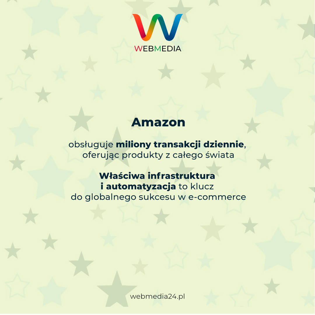 Webmedia_24's tweet image. 🛒 Amazon obsługuje miliony transakcji dziennie, oferując produkty z całego świata.

#ecommerce #webmedia #Amazon #IT #digitalmarketing #biznesonline #onlinebiznes #projektyIT #stronywww #UXUI #webdesign #technologia #innowacje #marketingonline #hosting #domena
