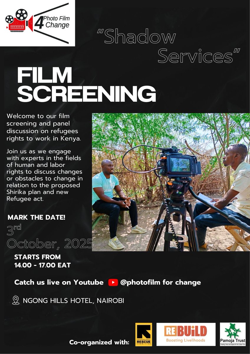 Fotofilm4change's tweet photo. Storytelling and Advocacy! 
Join us for the powerful launch of “Shadow services” - a gripping documentary about incentive Labor, a form of employment used by different agencies to engage Refugees in their field work. 

Watch the trailer here: https://t.co/miWm0OqYYV https://t.co/zPfLIYulYm