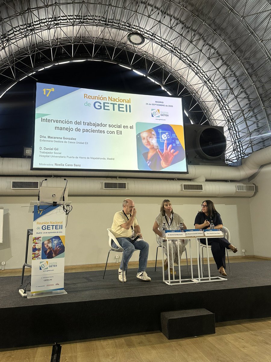 GETEII's tweet image. Mesa redonda:”intervención del trabajador social en el manejo de pacientes con EII”
Macarena González 
Daniel Gil . Trabajador social 
Ambos del hospital de Puerta de Hierro
Modera Noelia Cano de León
#geteii25