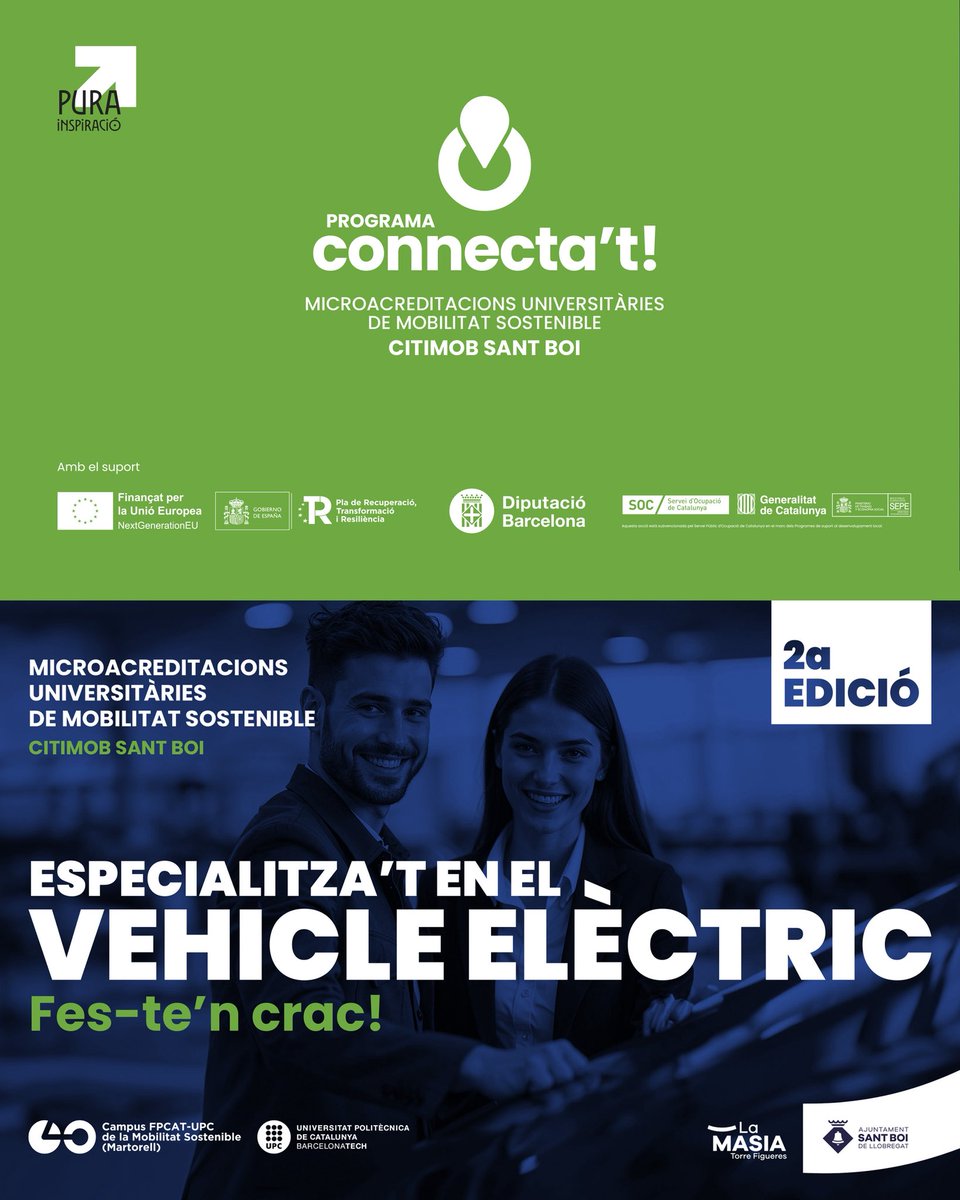 baixmotor's tweet photo. ¿Quieres trabajar en #SEATBaixMotor? Una de las vías es la formación y, especialmente, la especialización, como la que propone a través de sus microacreditaciones el ‘Programa Connecta’t!’ de #CITIMOB: https://t.co/Q6lGPmYO9M.
 
#SEAT #ProgramaConnectat @AjSantBoi https://t.co/7GVeuEfbq1