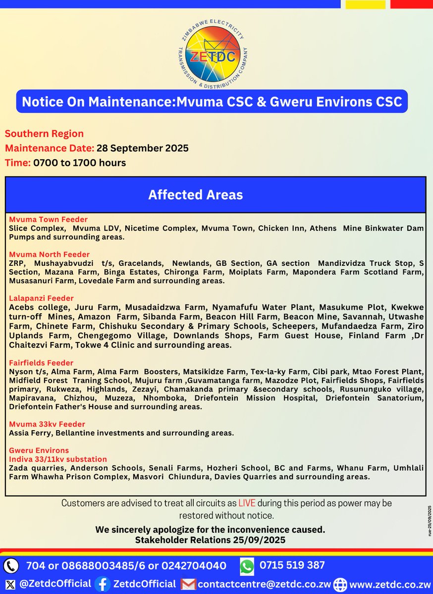 AsterXe_dex's tweet image. #NoticeOnMaintenance
#SouthernRegion
#MvumaCSC
#GweruEnvironsCSC