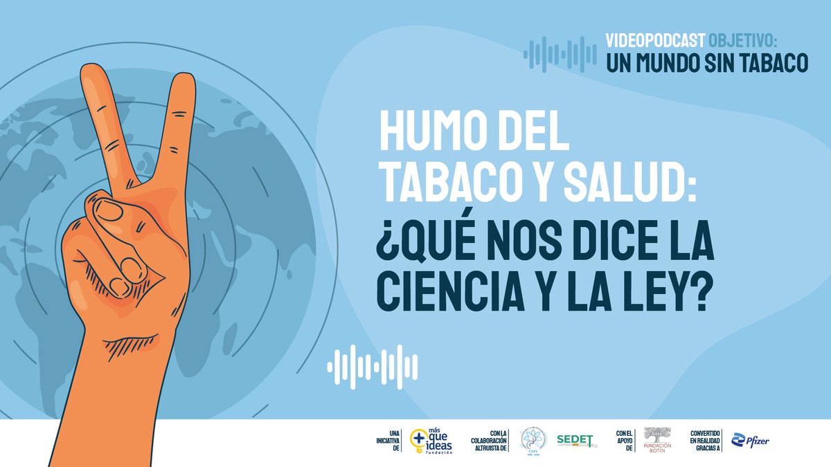 FundacionMQI's tweet image. 📣Os presentamos el primer episodio de la serie de videopodcast &quot;Objetivo: un mundo sin tabaco: &quot;HUMO DE TABACO Y SALUD: ¿QUÉ NOS DICE LA CIENCIA Y LA LEY?

💡Ya disponible en Youtube y en Spotify + Ivoox + Apple Podcast + Podimo

ℹ️Toda la info en fundacionmasqueideas.org/noticia-videop…