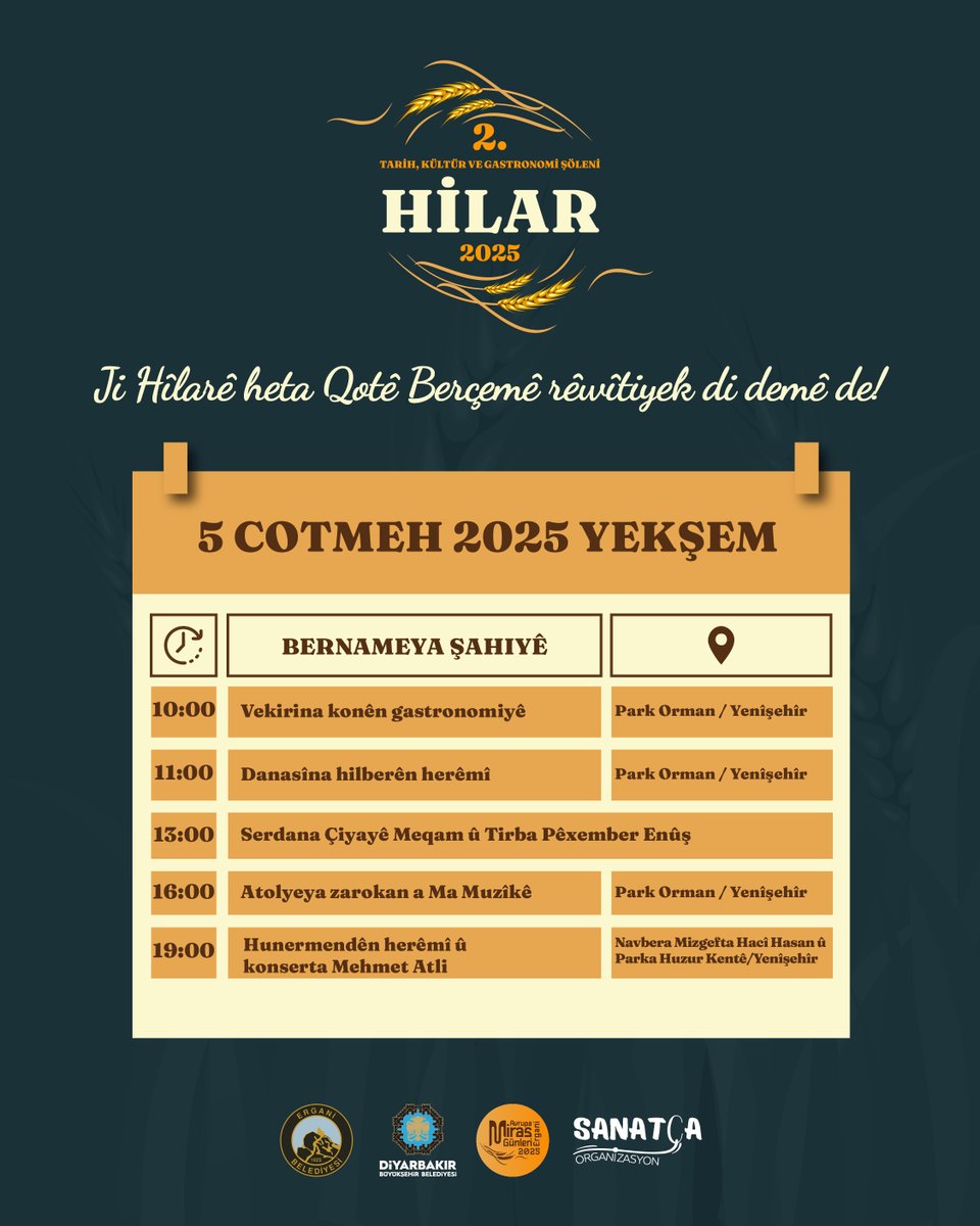 🎶Bi Konsera Mehmet Atli û Hunermendên Herêmî Roja Gastronomî û Çandê

☑️Ji Hîlarê heta Qotê Berçemê rêwîtiyek di demê de!

Erxenî li benda we ye!

#ErxenîBajarêŞahidêDîrokê

<a href="/bayar61742/">Birsen Azak Bayar</a> <a href="/siyar_guldiken/">şiyar güldiken</a> <a href="/mehmetatlimusic/">Mehmet Atlı</a> <a href="/Jinmaofficial/">JinMa Official Fan</a>  <a href="/SanatcaO/">Sanatca Org</a> <a href="/mamusiccenter1/">ma music center</a>
