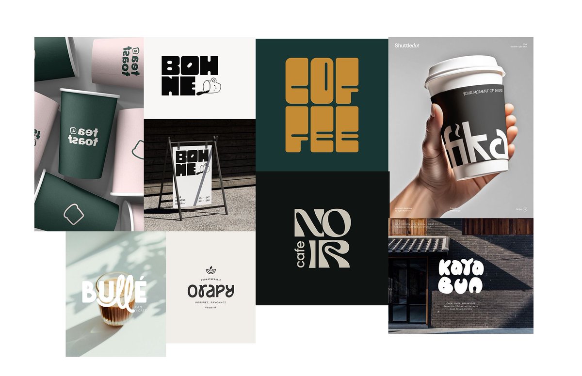 I'made this coffee shop moodboard!

I'm focusing more on making the logo with just typography, because is something i never did!