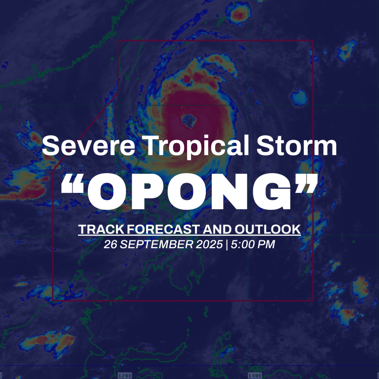 NDRRMC_OpCen's tweet photo. TROPICAL CYCLONE BULLETIN NR. 19
Severe Tropical Storm #OpongPH (BUALOI)
Issued at 5:00 PM, 26 September 2025
Valid for broadcast until the next bulletin at 8:00 PM today.

SEVERE TROPICAL STORM “OPONG” IS NOW OVER THE MINDORO STRAIT.

The center of Severe Tropical Storm OPONG was estimated based on all available data including those from Busuanga Doppler Weather Radar over the coastal waters of Santa Cruz, Occidental Mindoro. It is moving West northwestward at 35 km/h with maximum sustained winds of 110 km/h near the center, gustiness of up to 150 km/h, and central pressure of 985 hPa.

Source: DOST-PAGASA

#OpongPH
#NDRRMC
#BawatSegundoMahalaga
