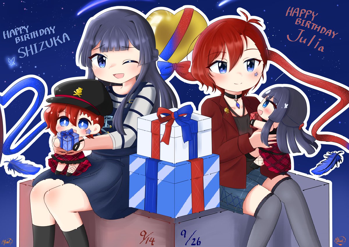 蒼い夜空に願いを込めて。
紅い流星に愛を込めて。

D/Zealの欠片を散りばめた二つの誕生日イラスト。
――この2枚が並ぶことで、ひとつの物語が完成します。

さらにD/Zeal要素もたっぷり詰め込みました。
あなたはいくつ、その輝きを見つけられるでしょうか✨💙❤️✨

（ALTに概念語り…🌃）