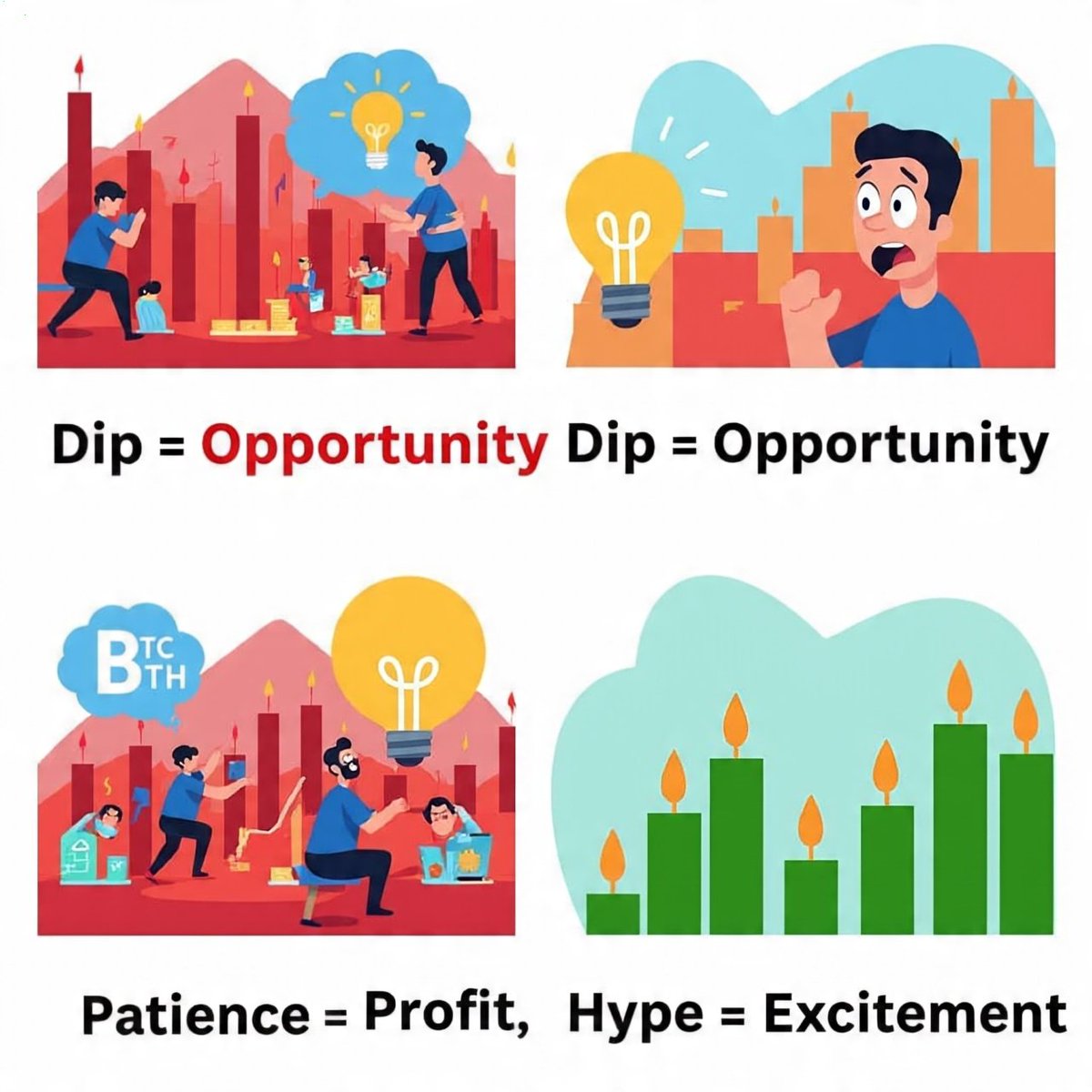 CrytoconnectHub's tweet image. 💥 Dip = opportunity, hype = excitement, patience = profit. How’s your crypto mindset today? #CryptoWisdom #TraderThoughts #InvestSmart 💡