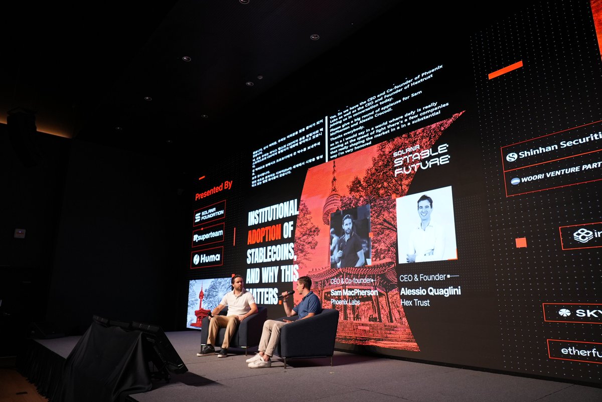 Stablecoins are moving from retail into institutional finance with big implications for efficiency, compliance, and global access. <a href="/hexonaut/">Sam MacPherson</a> (CEO, Phoenix Labs &amp; contributor to <a href="/sparkdotfi/">Spark</a>) shared his perspective in conversation with <a href="/onchainpanini/">Alessio Quaglini 🏊</a> (CEO, <a href="/Hex_Trust/">Hex Trust</a>) on why this