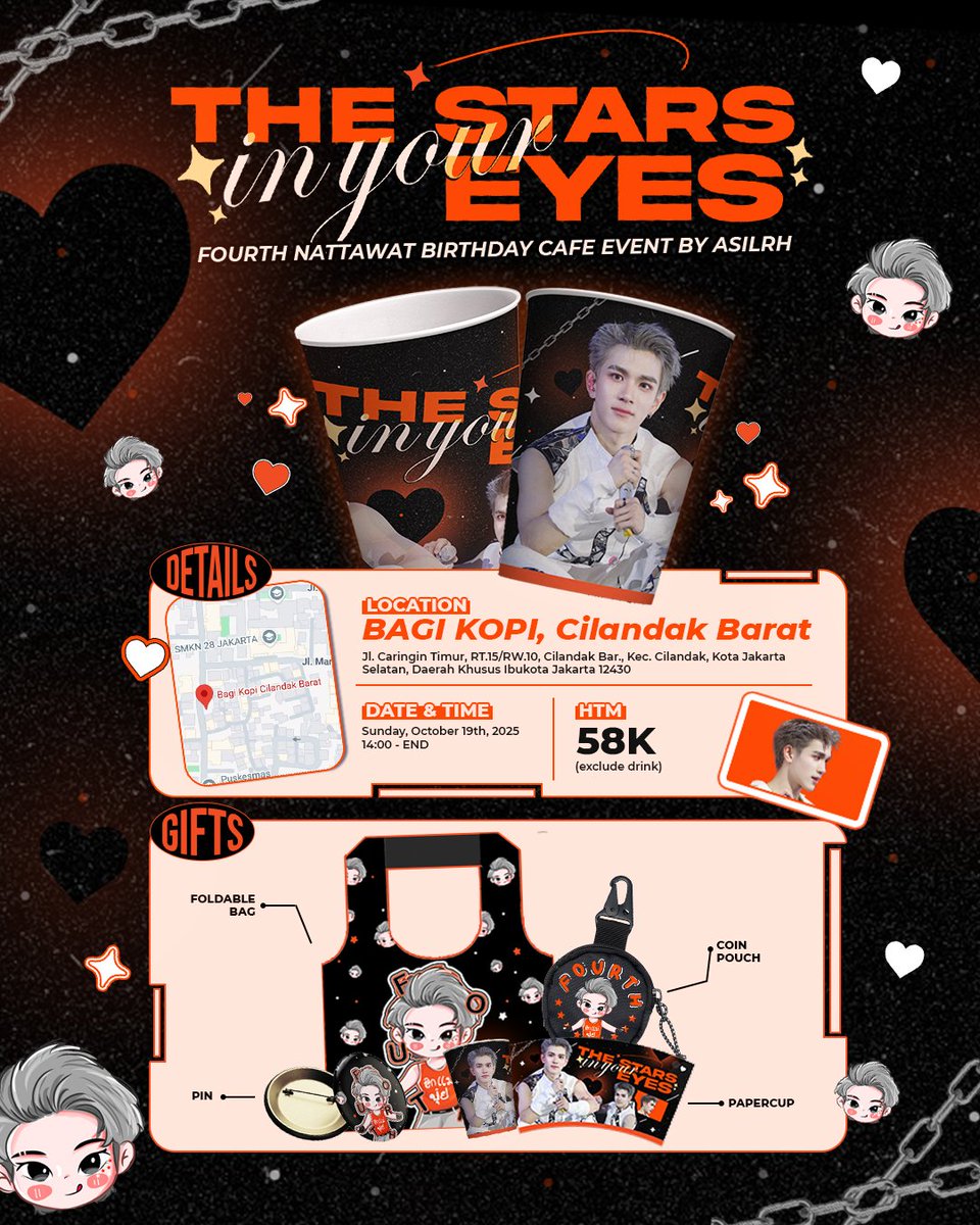 𝙍𝙎𝙑𝙋 𝙁𝙊𝙍𝙈
💫 𝐅𝐨𝐮𝐫𝐭𝐡 𝐍𝐚𝐭𝐭𝐚𝐰𝐚𝐭 𝐁𝐢𝐫𝐭𝐡𝐝𝐚𝐲 𝐄𝐯𝐞𝐧𝐭 💫

/𝘛𝘩𝘦 𝘚𝘵𝘢𝘳𝘴 𝘐𝘯 𝘠𝘰𝘶𝘳 𝘌𝘺𝘦𝘴

📍 𝘉𝘢𝘨𝘪 𝘒𝘰𝘱𝘪 𝘊𝘪𝘭𝘢𝘯𝘥𝘢𝘬 𝘉𝘢𝘳𝘢𝘵 
📆 19 𝘖𝘬𝘵𝘰𝘣𝘦𝘳 2025
📩 bit.ly/TheStarsInYour…

#Fourthnattawat #FOURTH