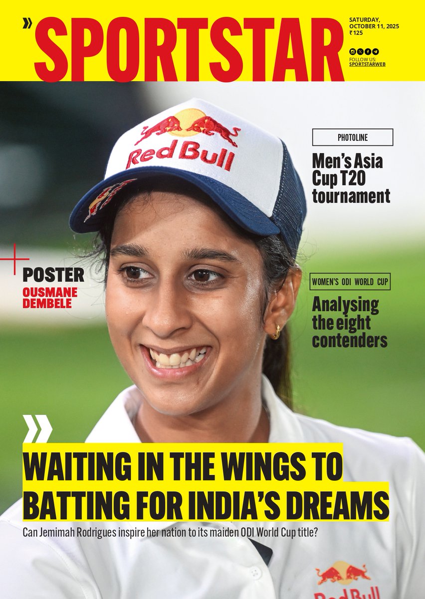 Sportstar's Women's World Cup Special Edition! 

🎙️ Big interview with Jemimah Rodrigues
🌏 SWOT Analysis of 8 teams in the WWC 2025
📓 Asia Cup diary
🗣️ Sunil Gavaskar on Pakistan holding cricket to ransom
🔙 PlayCom recap
🖼️ Poster: Ousmane Dembele, Ballon d'Or winner

BUY HERE