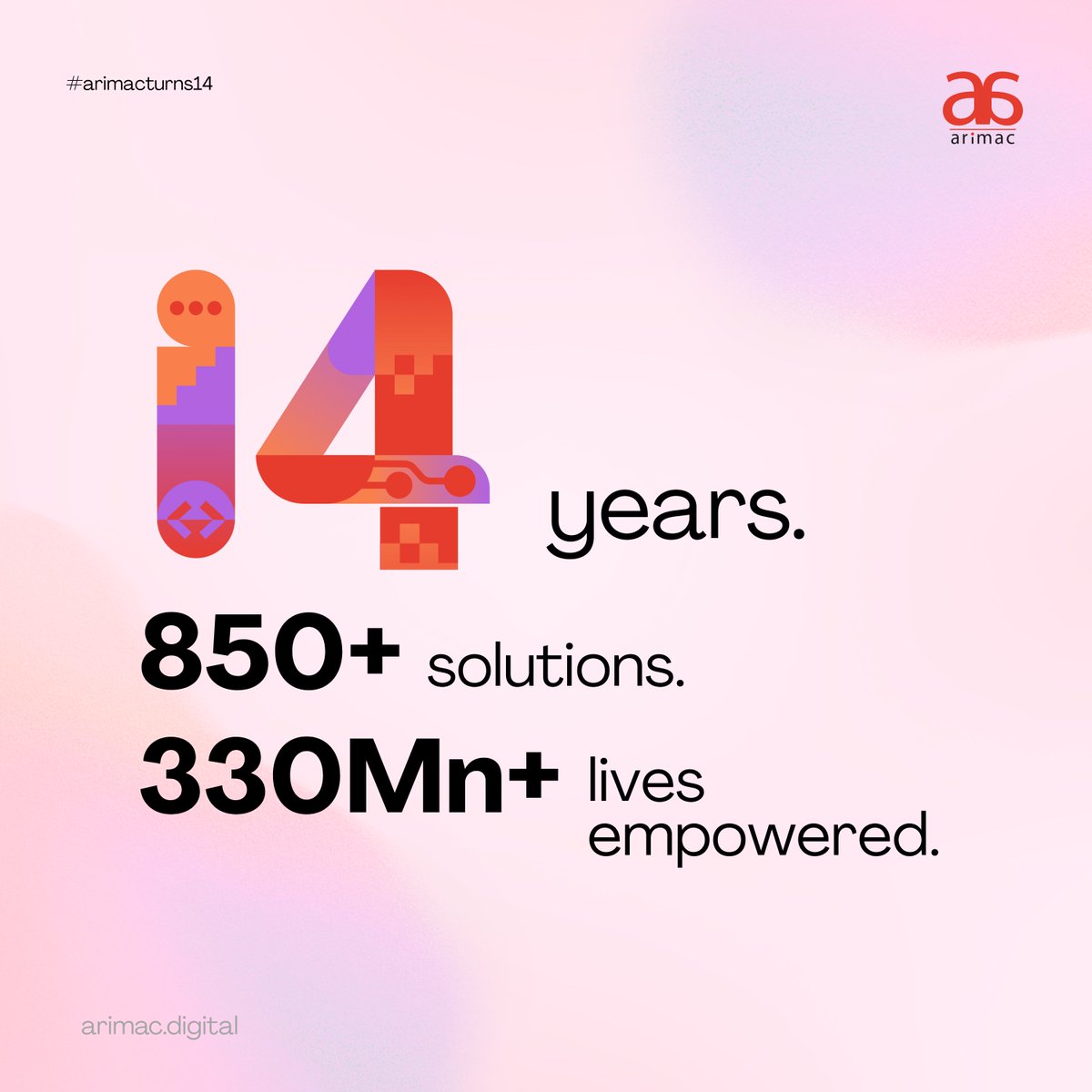 teamarimac's tweet image. ✨ 14 years of turning ideas into impact.
✨ 850+ #digitalsolutions delivered.
✨ 330Mn+ lives touched across the globe.

With 400+ in-house experts and a vision to expand #globally, the #future is #brighter, bolder, and #intelligent. 

Cheers to 14 years and to everything ahead.
