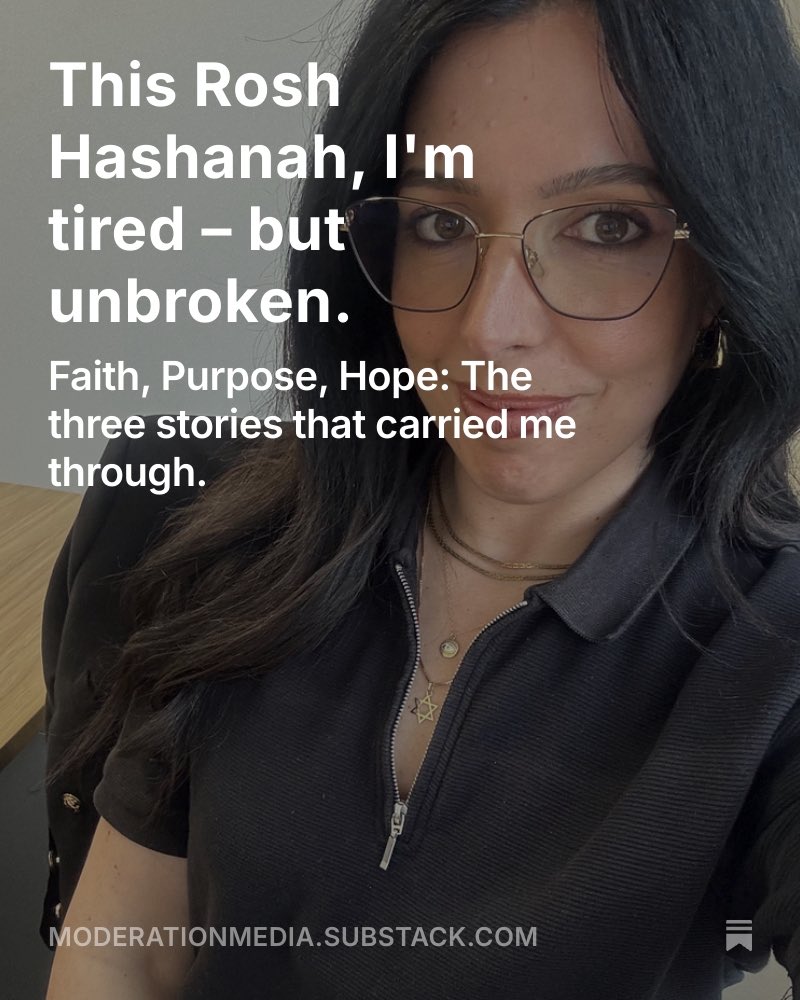 Rosh Hashanah is meant to be a time of new beginnings. 
And yet – here we are, 718 days into a long, bloody war. And I’m not going to sugarcoat it: I’m tired. And I know many of you are too.

Read in full: moderationmedia.substack.com/p/this-rosh-ha…