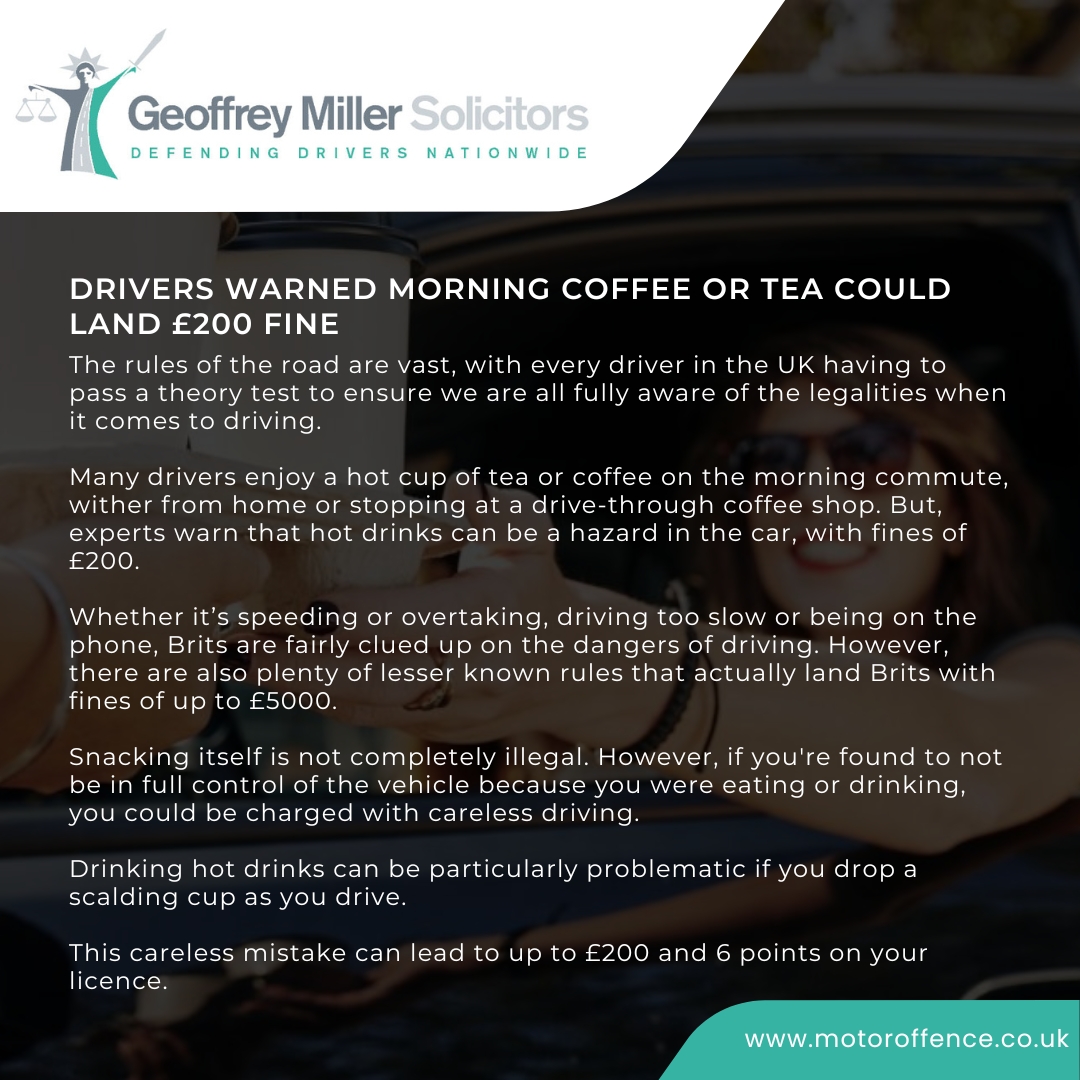 Jeanette Miller (@motoroffence) on Twitter photo Drivers warned morning coffee or tea could land £200 fine eastlondonadvertiser.co.uk/news/national/… Drivers warned morning coffee or tea could land £200 fine eastlondonadvertiser.co.uk/news/national/…
