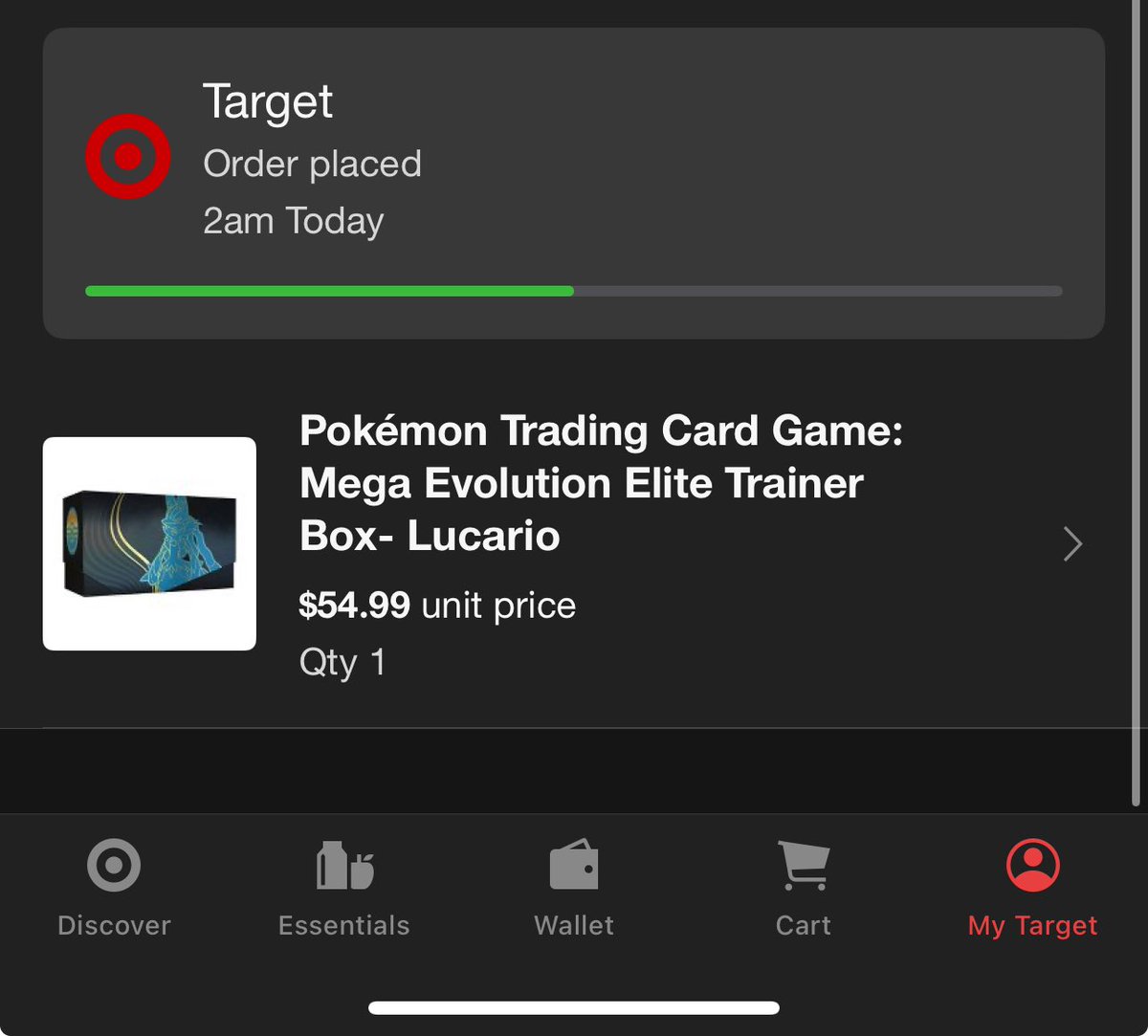 goldfarbmax's tweet photo. @PokemonDealsTCG Got my Lucario ETB. Was about to quit, but this reply convinced me to hang in there!! https://t.co/vbvtwFehnQ