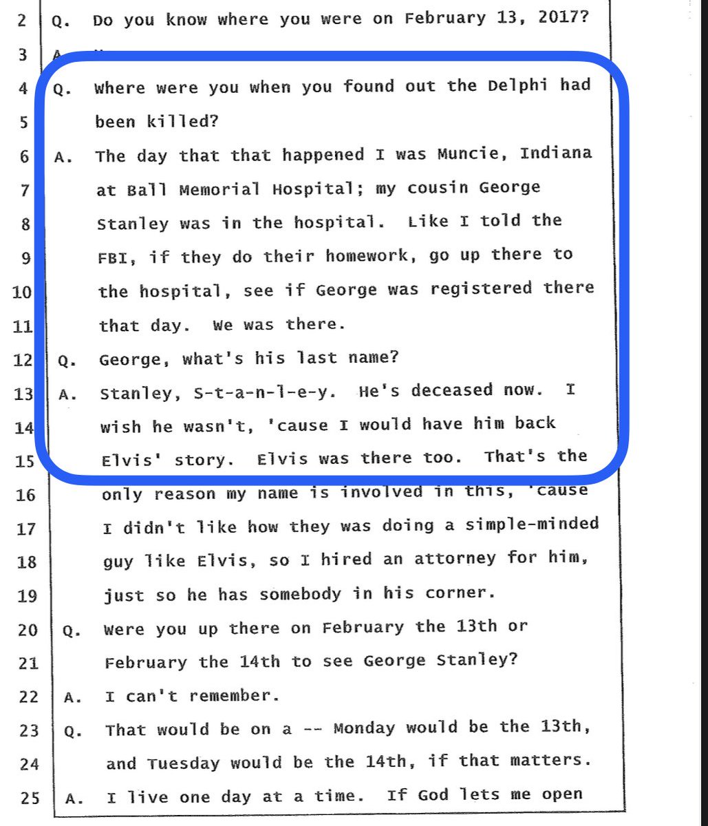 EveTrueCrime's tweet image. So, George Stanley was out of the hospital on 2/10/2017…. 👀 What say you Ned 👀 #DelphiMurders #Delphi