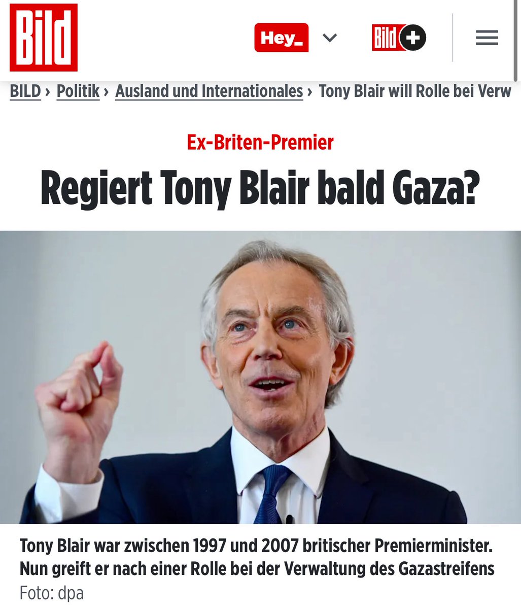 Soll Gaza von Tony Blair regiert werden ?

Kein Witz. Tony Blair, der sich am völkerrechtswidrigen Irak-Krieg beteiligte, und dessen Blair Institut (für das ua die ehemalige finnische Ministerpräsidentin Sanna Marin tätigt ist, die im Ukraine-Krieg gehyped wurde) sich mit der