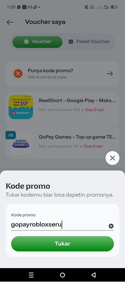 mlbbproplay's tweet image. Gess ada promo roblox di gopay

Pake kode gopayrobloxseru di apk gopay

80 robux cuma 10K aja