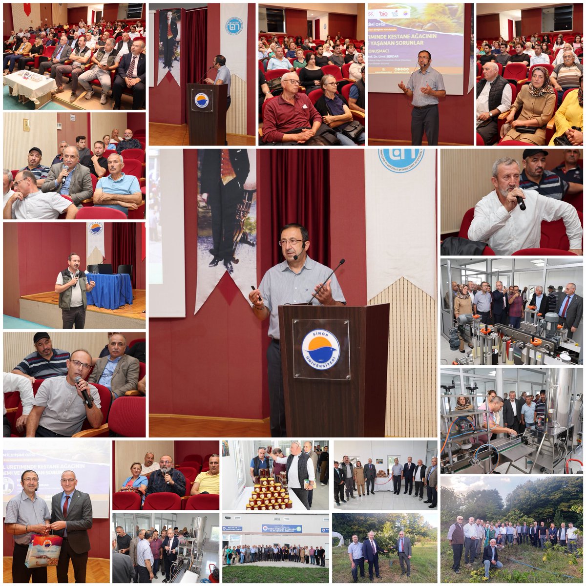 sinopuniversity's tweet photo. 📌 Arıcılar ve Akademisyenler Kestane Balı İçin Buluştu 🐝🍯🌰🌿

🔷 Üniversitemiz Bilim İletişimi Ofisi ve Doğal Ürünler Uygulama-Araştırma Merkezi, Sinop İli Arı Yetiştiricileri Birliği katkılarıyla “Bal Üretiminde Kestane Ağacının Önemi ve Yaşanan Sorunlar” konferansını gerçekleştirdi. 

👨‍🏫 Prof. Dr. Ümit Serdar, kestane balının ekonomik, ekolojik ve biyolojik değerini vurgularken çözüm önerilerini de paylaştı. 

🍵 Program sonunda kestane çiçeği çayı ve balı ikram edildi, ardından Bal Dolum Tesisi ve Kılıçlı Köyü’ndeki kapalı kestane bahçesi ziyaret edildi.

🌐 https://t.co/jefCIySHDT

#SinopÜniversitesi
