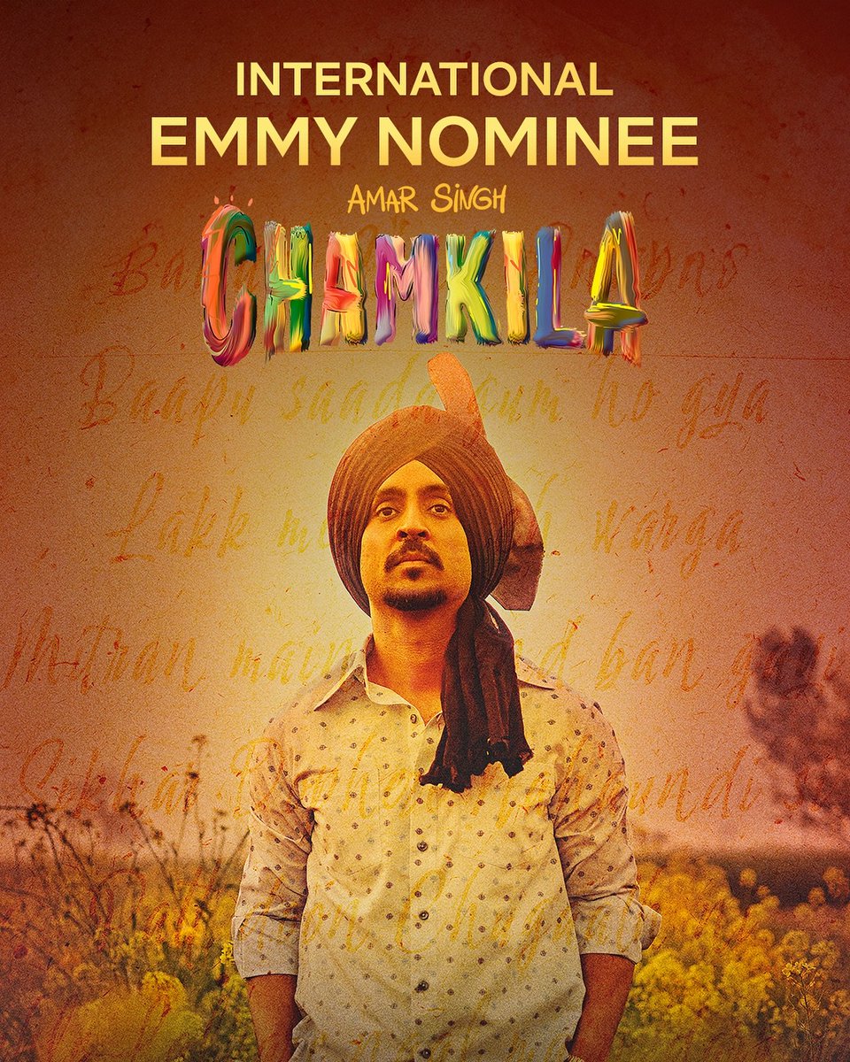 GlamWorldTalks's tweet image. Proud moment for #India. #DiljitDosanjh has been nominated for Emmy Awards in the Best Actor category for the movie #AmarSinghChamkila.
The film #AmarSinghChamkila has also been nominated in the Best TV Movie/Mini-Series category.