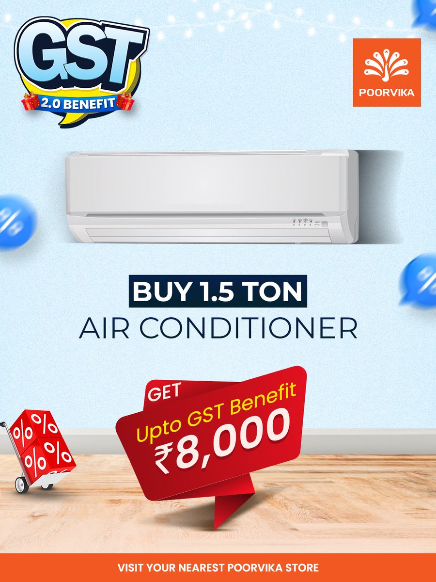 poorvika_india's tweet photo. Big savings made simple🤩
Enjoy Reduced GST Tax on Dishwashers &amp; Air Conditioners at Poorvika Appliances and upgrade your home at the best deal price.✨

(GST Reduced, GST, Dishwasher, Airconditioner)

#GST #gstpricedrop #dishwasher #bigsavings #airconditioner #poorvikaappliances https://t.co/xfrTUTyBsT