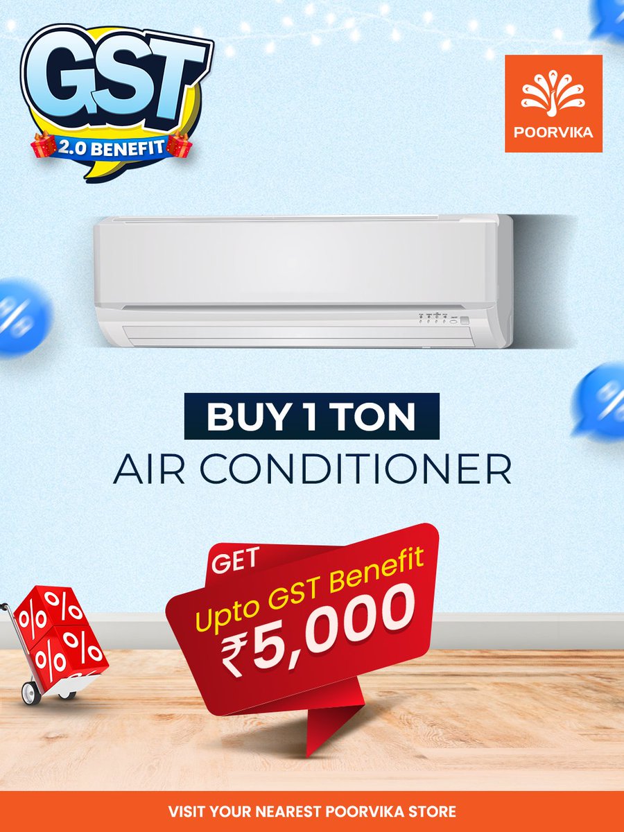 poorvika_india's tweet photo. Big savings made simple🤩
Enjoy Reduced GST Tax on Dishwashers &amp; Air Conditioners at Poorvika Appliances and upgrade your home at the best deal price.✨

(GST Reduced, GST, Dishwasher, Airconditioner)

#GST #gstpricedrop #dishwasher #bigsavings #airconditioner #poorvikaappliances https://t.co/xfrTUTyBsT