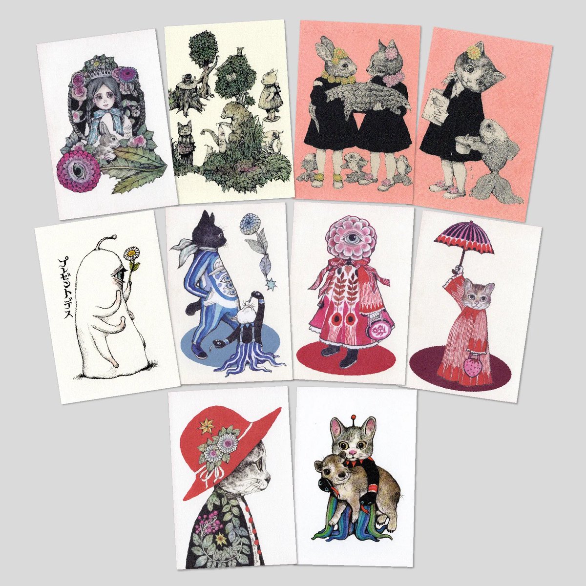 ボリス雑貨店　ヒグチユウコ ボリス空き缶　ポストカード　シール 風呂敷