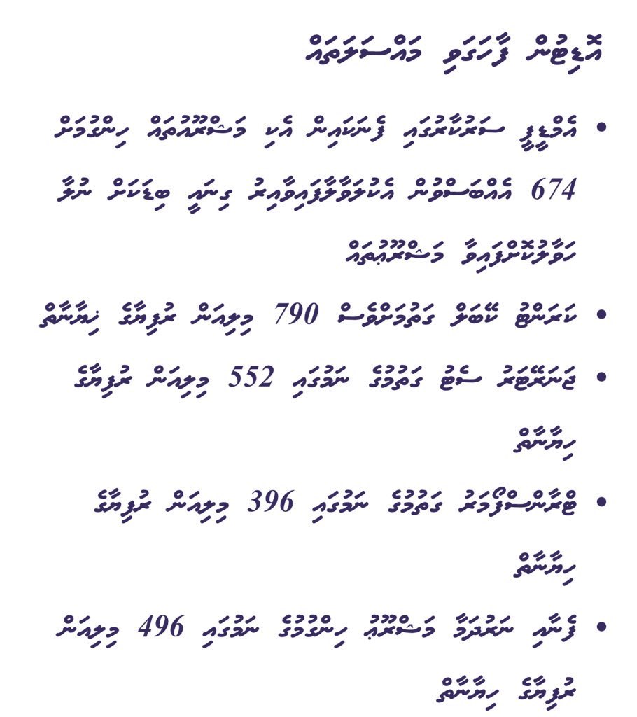 Total 2.2 billion RF 

ACC sent a report to president office during MDP government and the government didn’t take any action 

Abolish Fenaka. Councils can provide utilities services