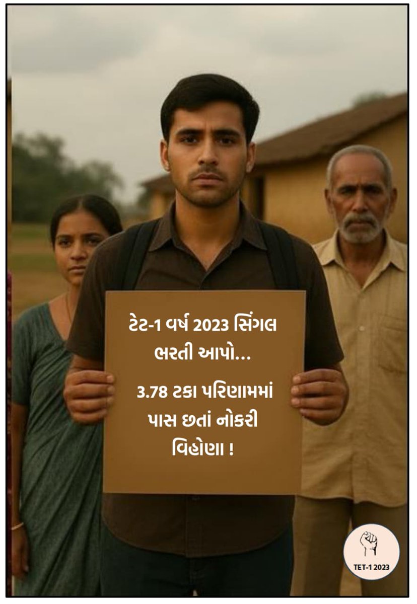 BHOIBHAVESHBHA1's tweet photo. શું  ટેટ 1 પરીક્ષા પેહલા વર્ષ ૨૦૨૩ પાસ ઉમેદવારોની લાગણી અને માંગણી સમજી સિંગલ ભરતીનો લાભ આપવો જોઈએ??
@kuberdindor @hdraval93 @hardev_vala @YAJadeja @Yuvi_1212 @tejasmajithiya5 @prafulpbjp https://t.co/Bi8Pn9IACm