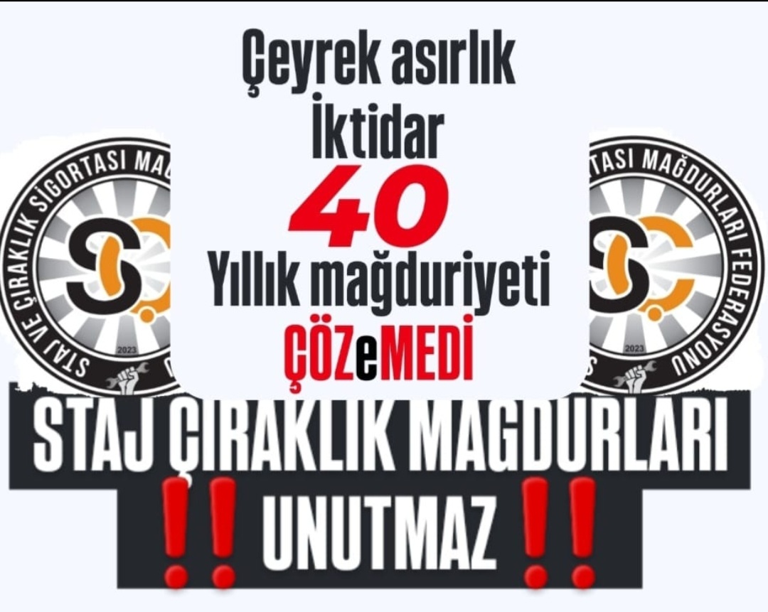 40 yıllık bir mesleki egitim sorunu 
22 yillik bir iktidar üstelik seçim vaadiy ile seçmenine söz verenleri ile 
Meslek Okulları Kandırıyor
#StajyerÇırağınEmeğiTamSigortasıYarım