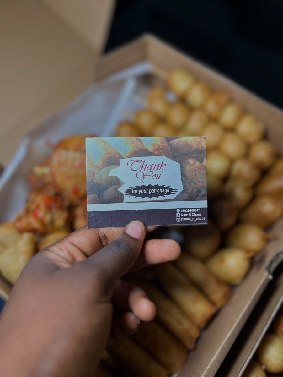 nutz_n_chops's tweet image. TGIF❤️

What’s the weekend looking like for you?

Staying indoors? There’s smallchops for you.
Outside all weekend?
Then you should try our party packs 😃

To order, call/whatsapp-08039108947
📍Abule Egba,Lagos.

Ensure to preorder!!