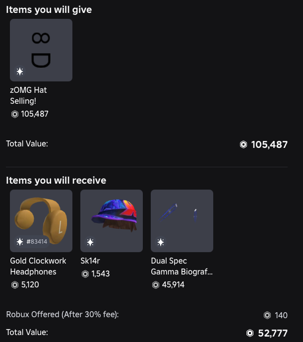 ottd0's tweet image. Worst inbound I have ever gotten😭😭
#Roblox #robloxtrading