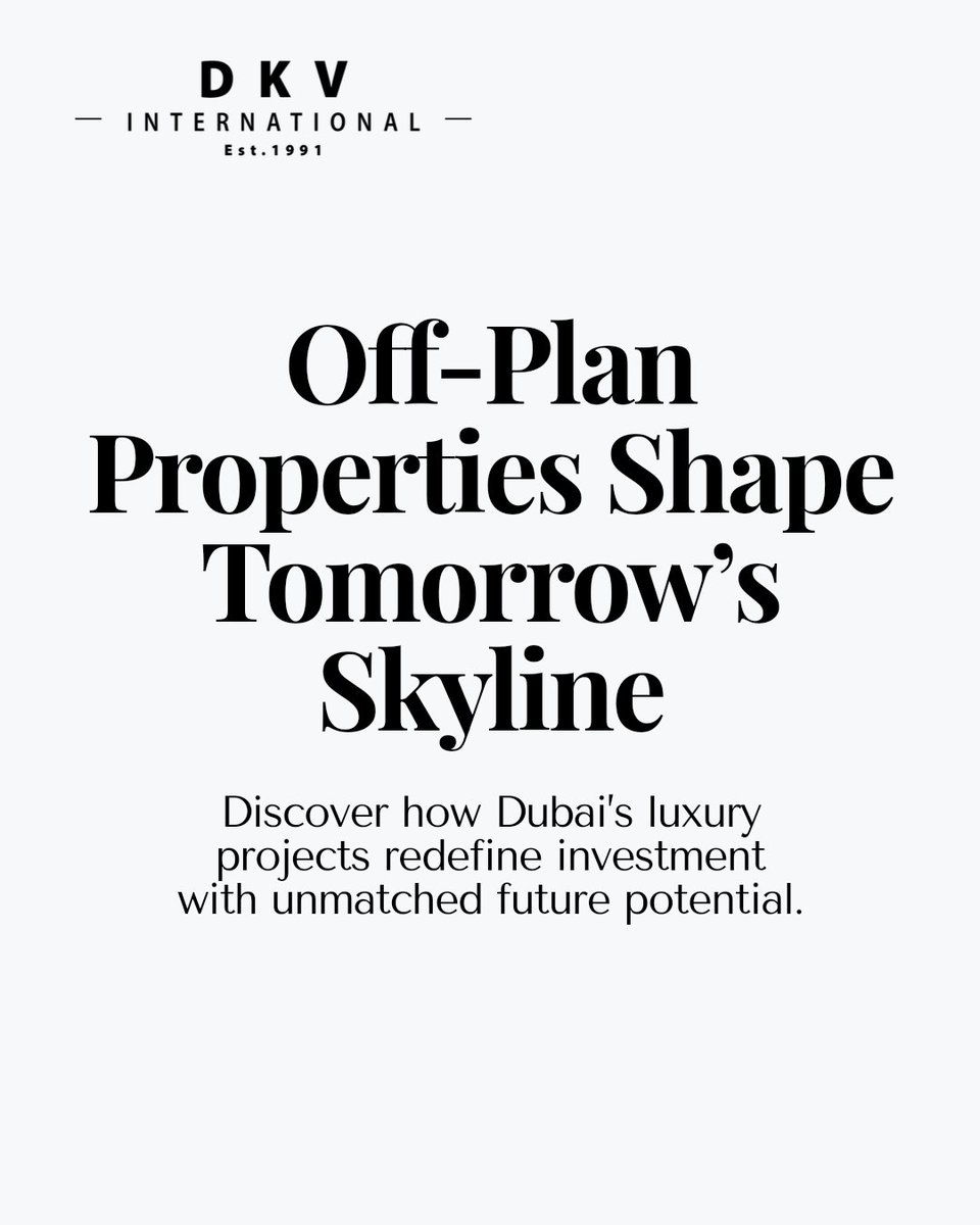 dkv_intl's tweet photo. Off-plan properties aren't just investments; they're a vision of the future.

In Dubai, where luxury meets innovation, these projects are shaping tomorrow's skyline.

Stay ahead with the latest market insights and seize opportunities that promise high returns. https://t.co/2tutQHQzwH