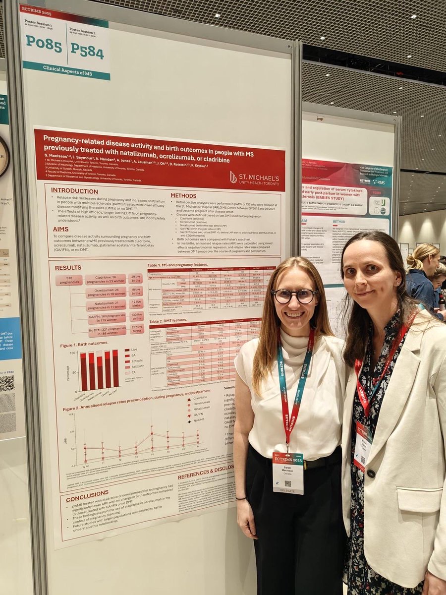 KristenKryskoMD's tweet image. Great work of Sarah MacIsaac on #pregnancy #MS at #ECTRIMS2025!!