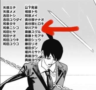 チェンソーマンの誰も気づいてなさそうな細かい設定選手権

最優秀賞
早川アキは死亡者リストにしれっと名前が載っている。